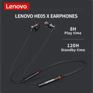 Alternative view of Lenovo HE05X Neckband Bluetooth Headset — 20Hr Music, 300Hr Standby, Silicone Neck & Metal Shell