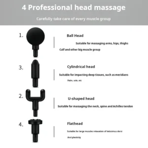 Percussion Massage Gun with 4 Attachments - Image 4
