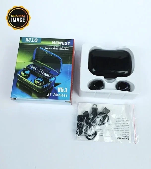 M10 True Wireless Earbuds — Bluetooth 5.1, IPX6 Waterproof, Wireless Charging Case & Touch Controls - Image 3